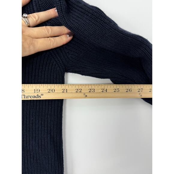 Alps & Meters Patrol Sweater Men’s M Navy Merino Wool Canvas Panel Ski Style - Picture 7 of 9